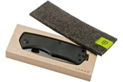 The James Brand Folsom KN102143-00 Black Micarta + Satin Pocket Knife -The James Brand JAKN112143 00 08 the james brand