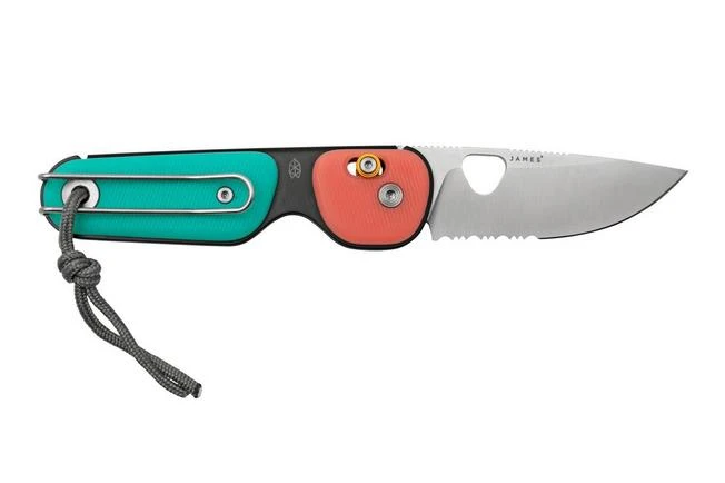 The James Brand The Redstone, Coral Turquoise + Satin, Serrated, Pocket Knife 2 The James Brand The Redstone, Coral Turquoise + Satin, Serrated, Pocket Knife - Image 2
