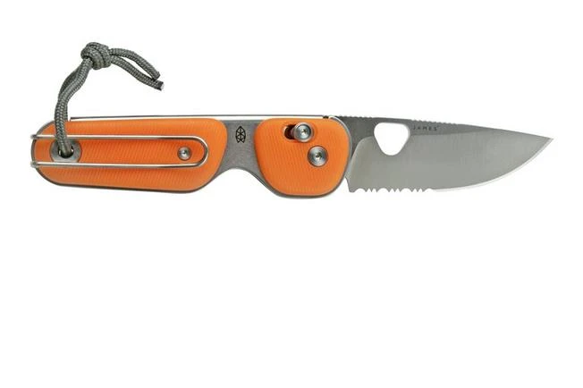 The James Brand The Redstone Tangerine, Stainless Serrated KN118163-01 Pocket Knife 2 The James Brand The Redstone Tangerine, Stainless Serrated KN118163-01 Pocket Knife - Image 2