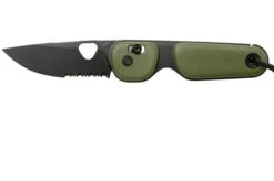 The James Brand The Redstone, OD Green + Black, Serrated, Pocket Knife