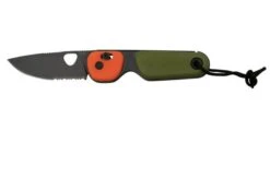 The James Brand The Redstone, OD Green + Orange PP, Black, Serrated, KN118197-01, Pocket Knife