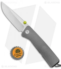 James Brand The Barnes Frame Lock Knife Checkered Titanium (3.5" Two-Tone) -The James Brand James Brand The Barnes FL Ti Satin BHQ 121587 jr bottlecap