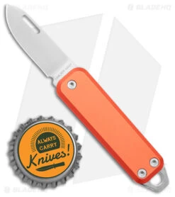 James Brand The Elko Slip Joint Keychain Knife Coral (1.6" Satin) -The James Brand James Brand The Elko SJ Keychain Coral Satin BHQ 176309 jr bottlecap