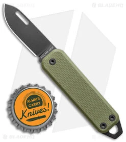 James Brand The Elko Slip Joint Keychain Knife OD Green G-10 (1.6" Black) -The James Brand James Brand The Elko SJ Keychain OD Green G 10 Black BHQ 139476 jr bottlecap
