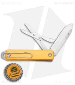 James Brand The Ellis Lockback Knife Tool W/Scissors Canary (2.75" Satin Serr) -The James Brand James Brand The Ellis LB Tools with Scissors Canary Satin Serr BHQ 176311 jr bottlecap