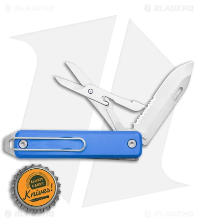 James Brand The Ellis Lockback Knife Tool W/Scissors Cerulean (2.75" Satin Serr) 4 James Brand The Ellis Lockback Knife Tool W/Scissors Cerulean (2.75" Satin Serr) - Image 4