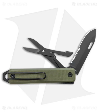 James Brand The Ellis Lockback Knife & Tool W/Scissors OD Green (2.75" Black) 1 James Brand The Ellis Lockback Knife & Tool W/Scissors OD Green (2.75" Black)