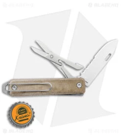 James Brand The Ellis Lockback Knife & Scissors Green Micarta (2.75" Satin) -The James Brand James Brand The Ellis Scissors OD Green SS Serr BHQ 141604 jr bottlecap