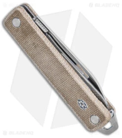 James Brand The Ellis Lockback Knife & Scissors Green Micarta (2.75" Satin) -The James Brand James Brand The Ellis Scissors OD Green SS Serr BHQ 141604 jr side