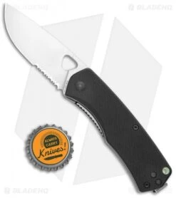 James Brand The Folsom Liner Lock Knife Black G-10 (2.75" Satin Serr) -The James Brand James Brand The Folsom LL Black G 10 Satin Serr BHQ 121593 jr bottlecap