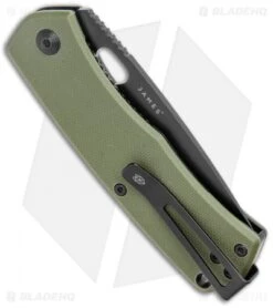 James Brand The Folsom Liner Lock Knife Green G-10 (2.75" Black) -The James Brand James Brand The Folsom LL Green G 10 Black BHQ 121595 jr side