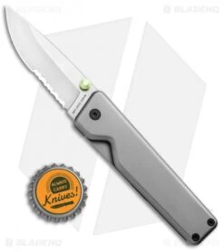 James Brand The Chapter Frame Lock Knife Gray Titanium (2.63" Satin Serr) -The James Brand James The Chapter FL Gray Ti Satin Serr KN100112 01 BHQ 94923 jr bottlecap