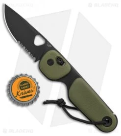The James Brand The Redstone Slide Lock Knife OD Green/Black (2.5" Black) -The James Brand Redstone OD Green Black PP Serrated 2in 5cm Black BHQ 138814 td size