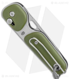 The James Brand The Redstone Slide Lock Knife OD Green/Stainless (2.5" Satin) -The James Brand The James Brand The Redstone Slide Lock OD Green Stainless Satin BHQ 144201 jr side